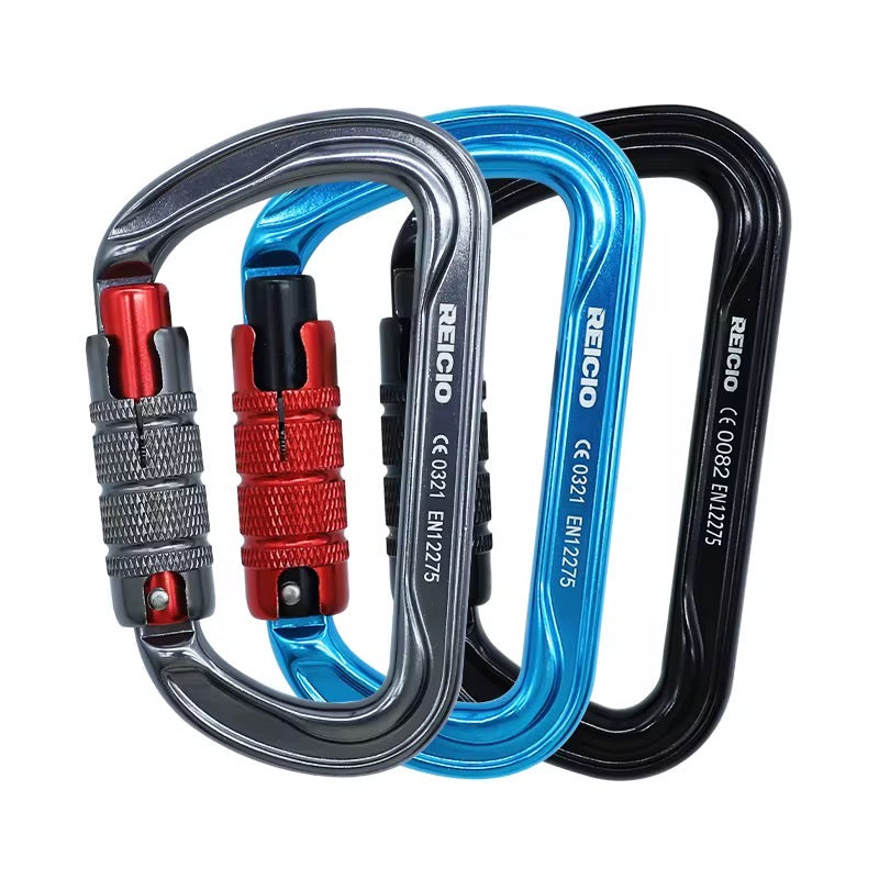 30KN Aluminium D-Shape Climbing Carabiner